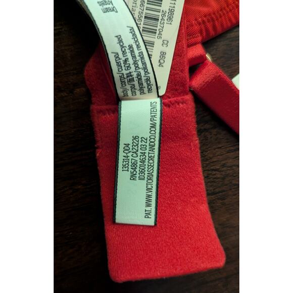 Victoria's Secret new w All tags 36D  Lined Perfect Coverage Padded Lipstick Red - Picture 11 of 16